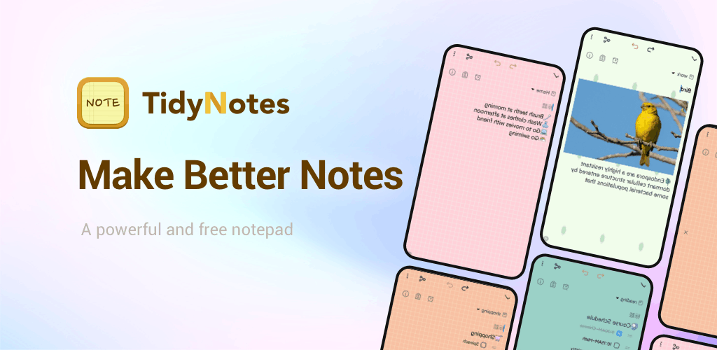 Tidy Notes, The best free note-taking app for Android.